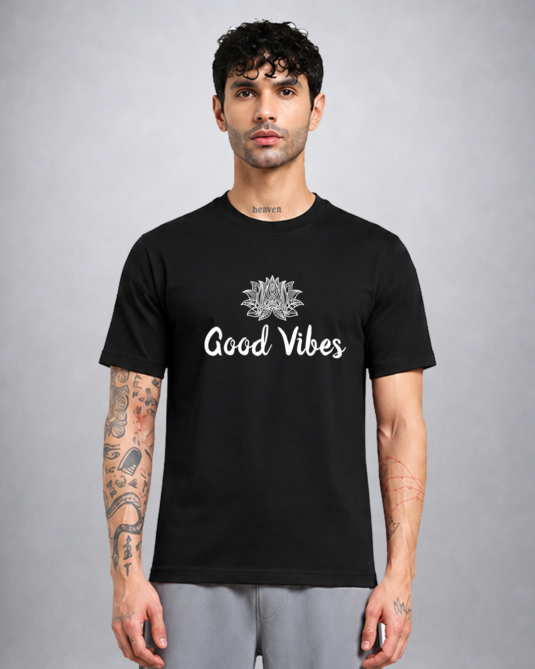 Good Vibes psychedelic trippy T-shirt regular fit with third-eye inspired artwork by Opium Valley