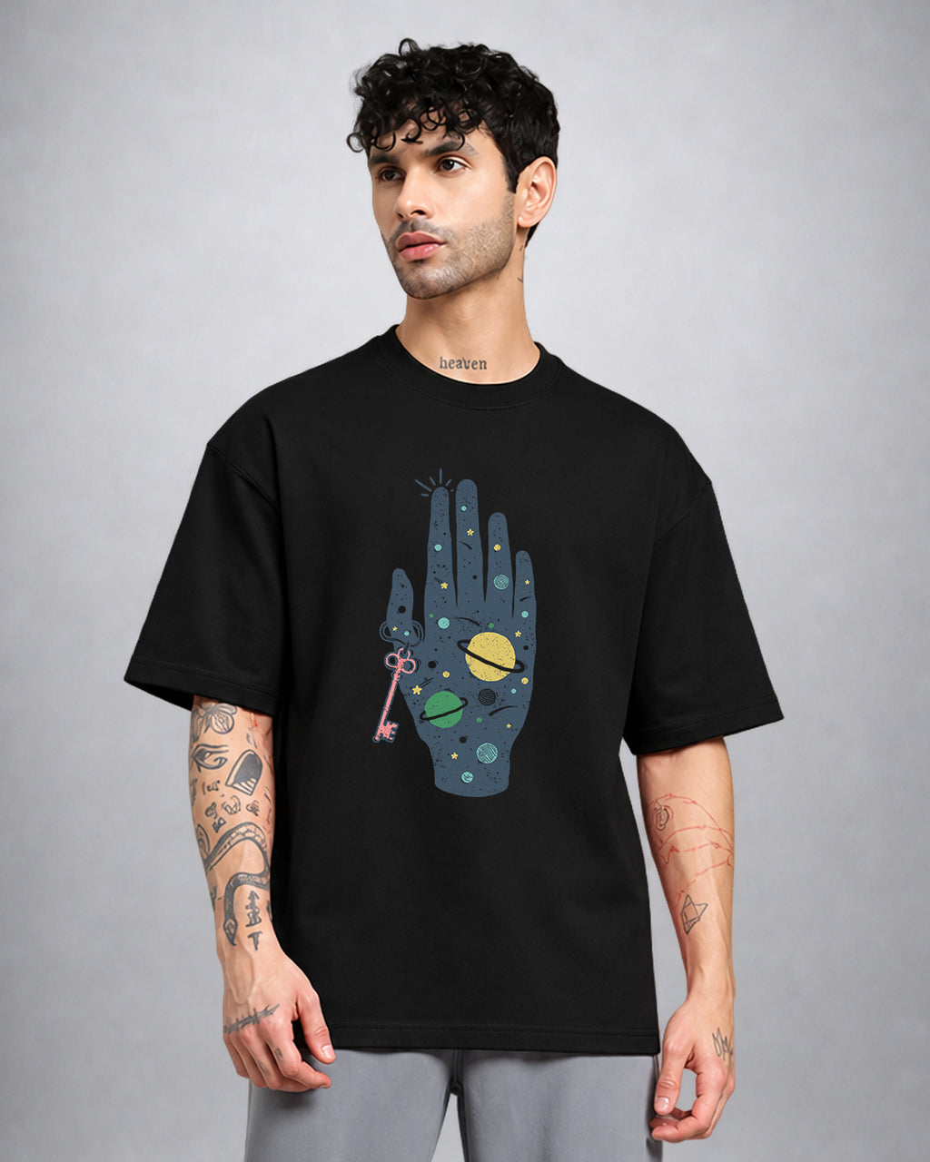 Key To Universe psychedelic trippy t-shirt oversized fit with cosmic streetwear design