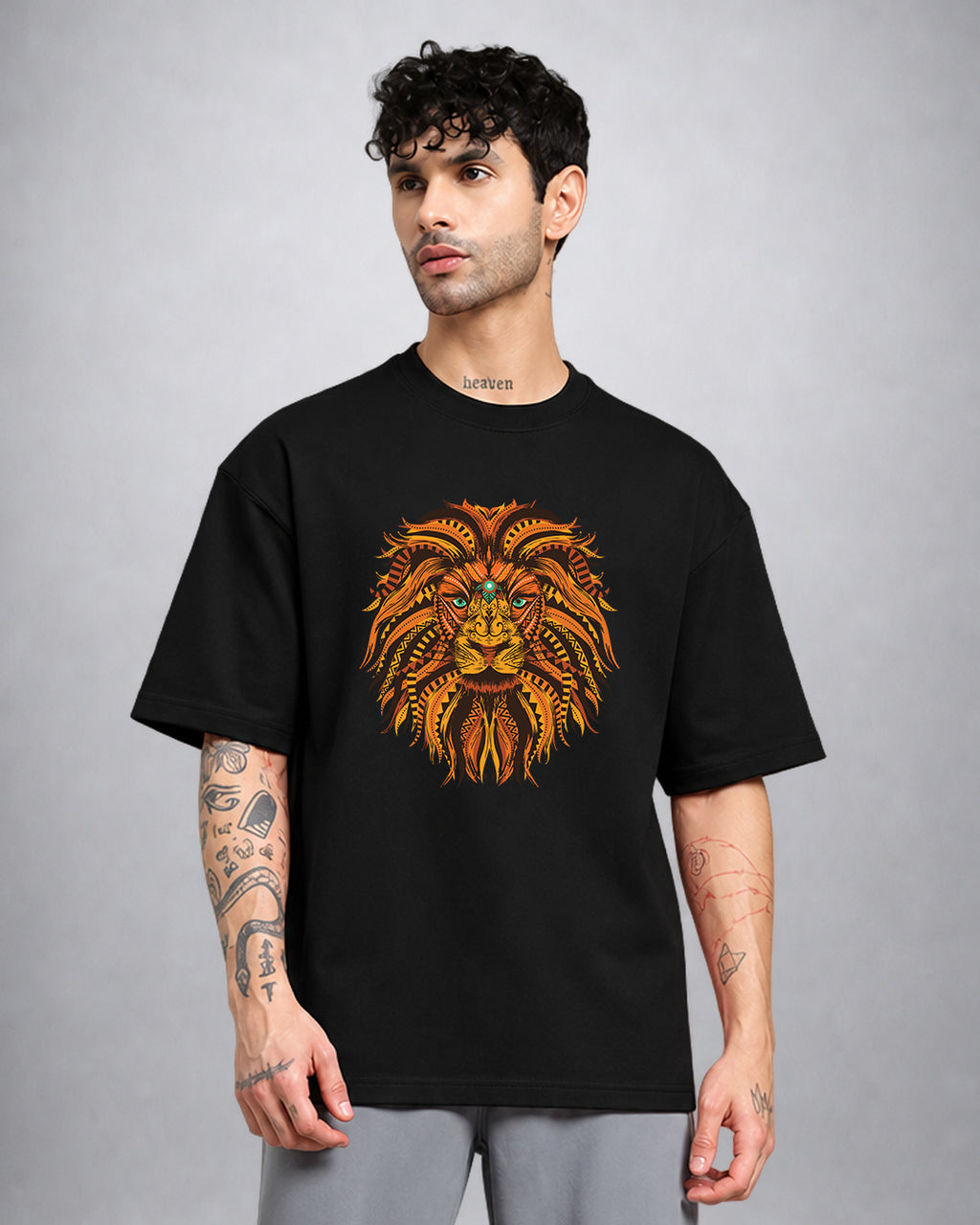 Leon psychedelic trippy t-shirt oversized fit with dark rebellious streetwear design