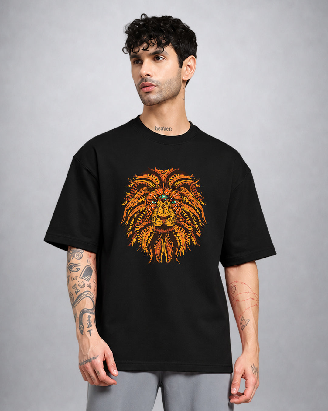 Leon psychedelic trippy t-shirt oversized fit with dark rebellious streetwear design