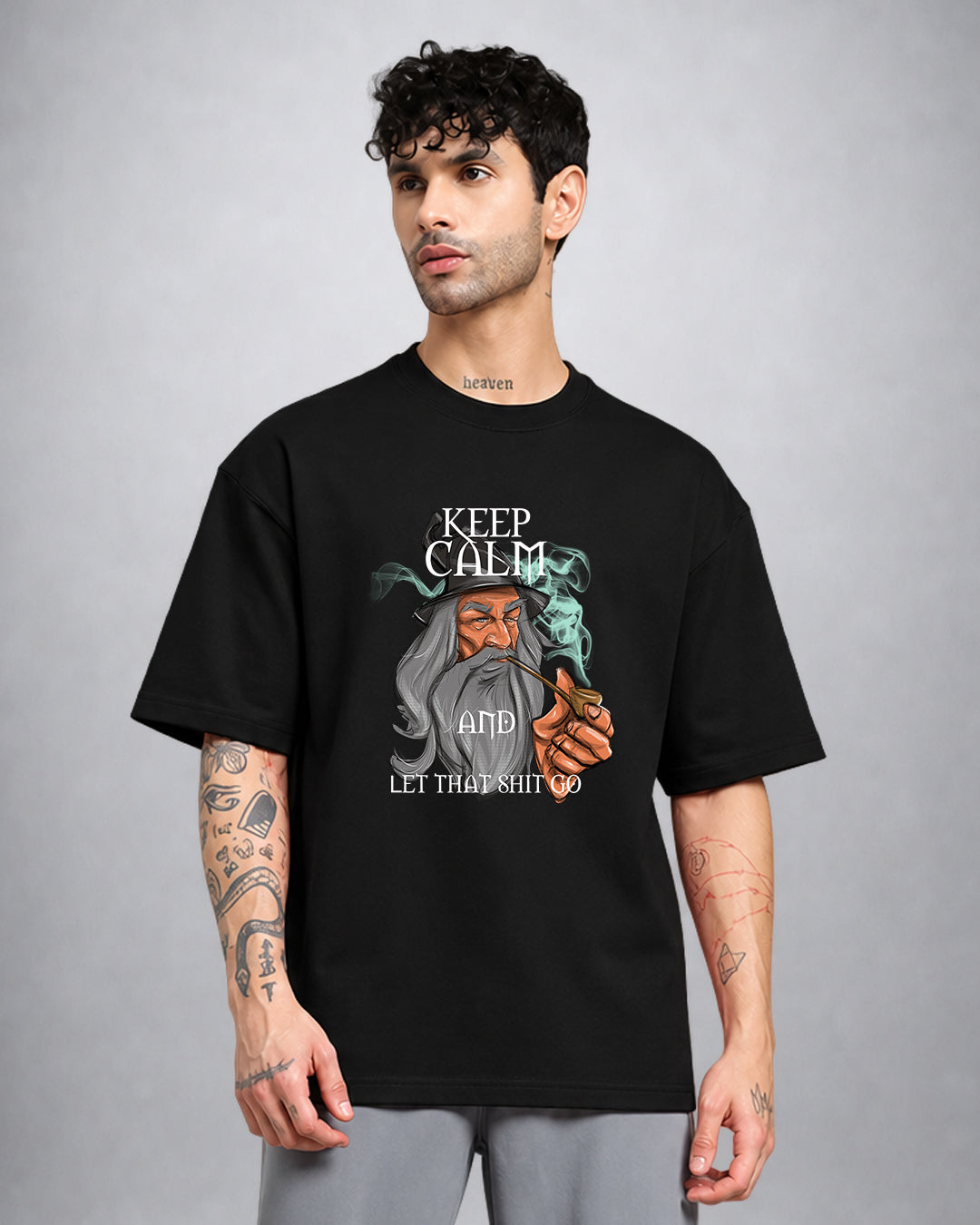 Let That Shit Go psychedelic trippy t-shirt oversized fit with mystical streetwear design