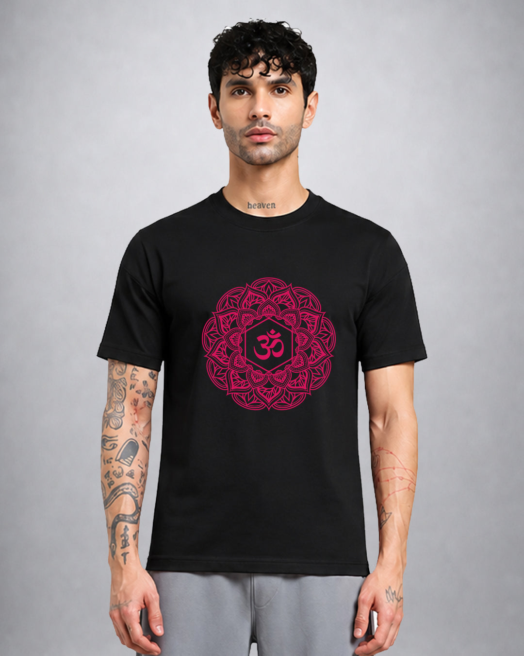 Mandala Om psychedelic T-shirt in regular fit with trippy sacred geometry design