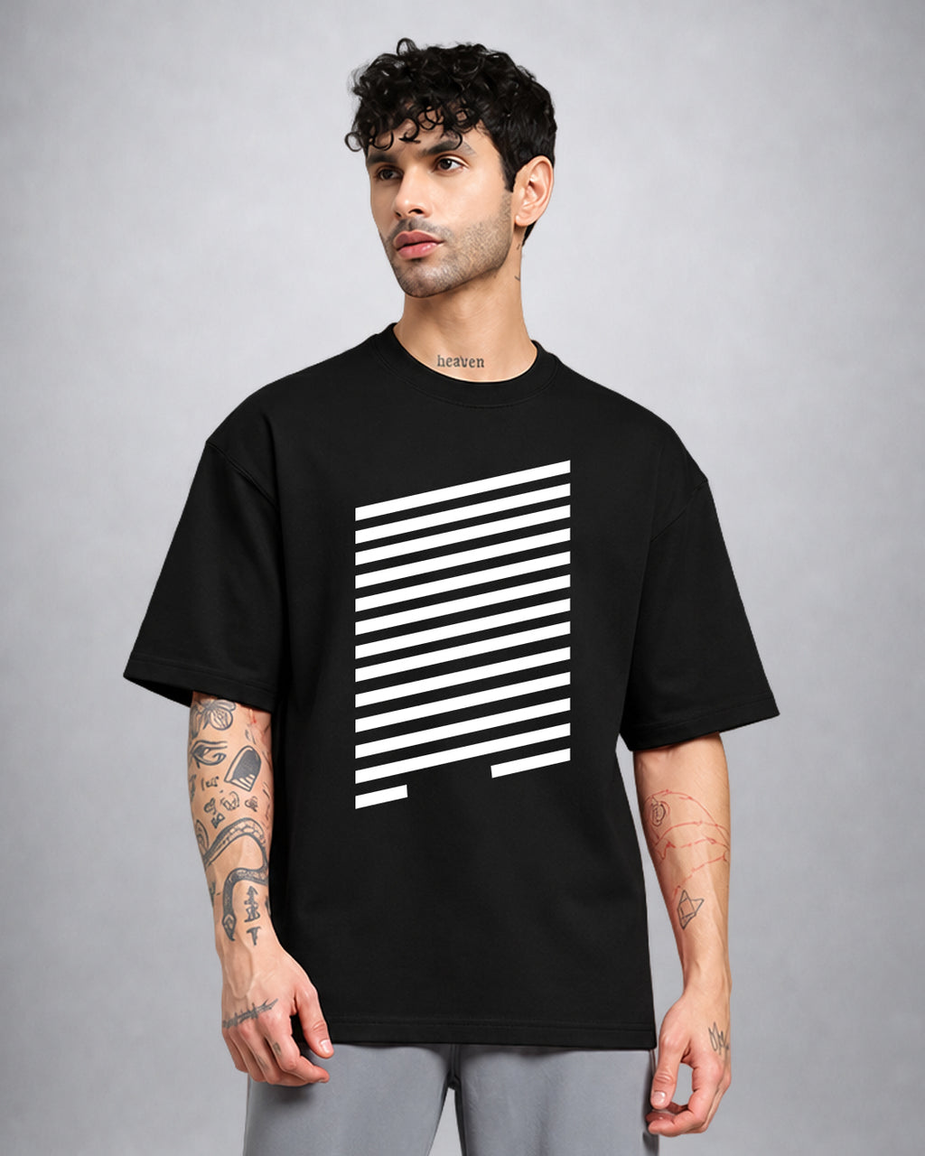Minimal trippy psychedelic T-shirt in oversized fit by Opium Valley