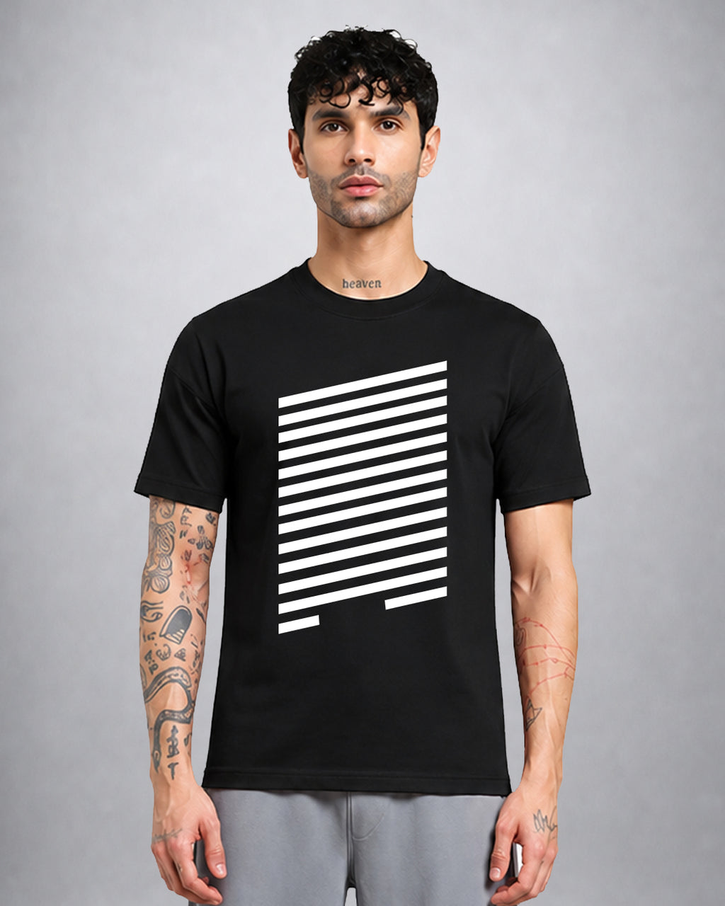 Minimal trippy psychedelic T-shirt in regular fit by Opium Valley