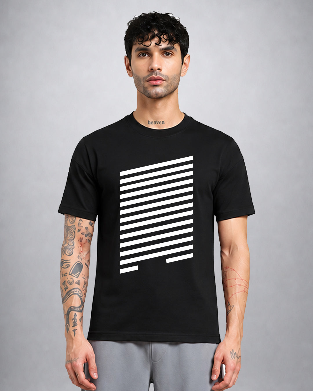Minimal trippy psychedelic T-shirt in regular fit by Opium Valley
