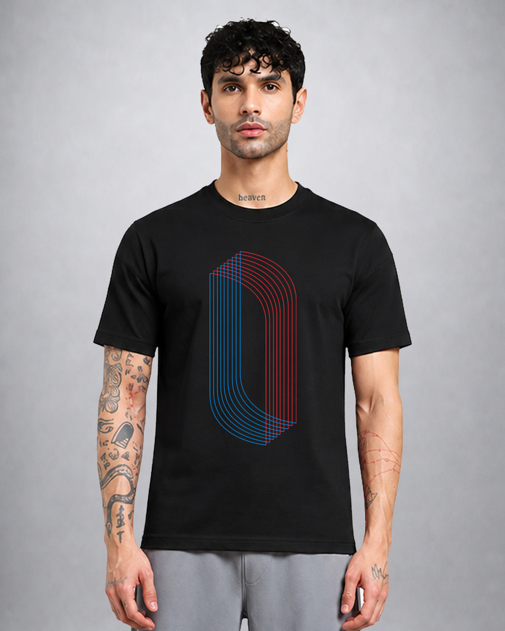 Overlap psychedelic t-shirt in regular fit, trippy graphic streetwear tee by Opium Valley
