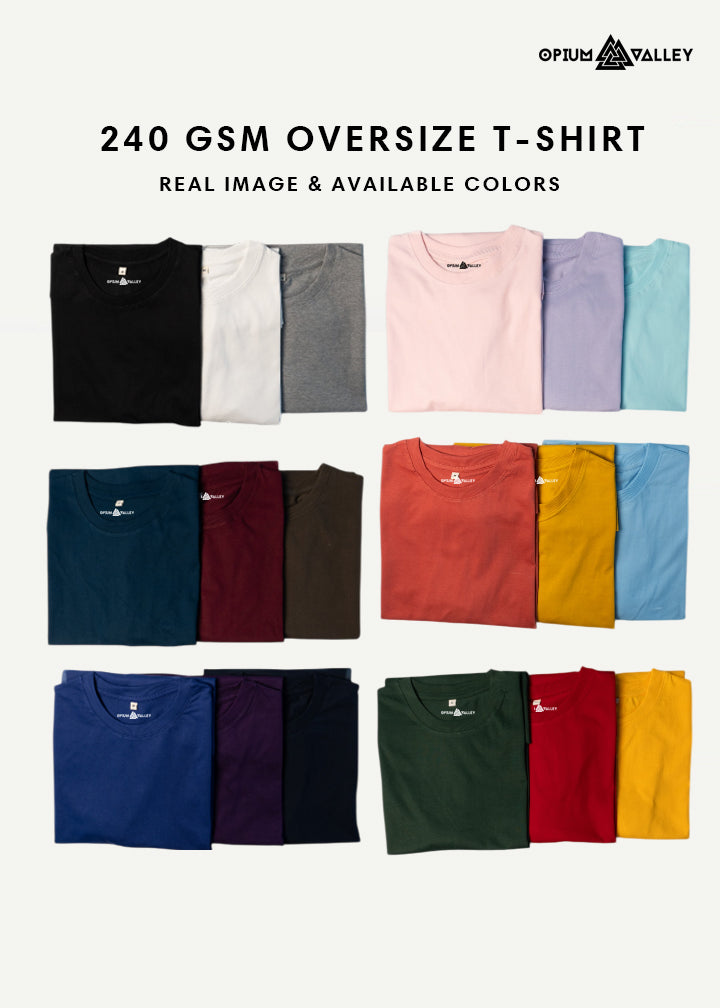Buy oversized T-shirts for men online at Opiumvalley.in – premium streetwear style, relaxed fit, bold graphic prints and solid colors