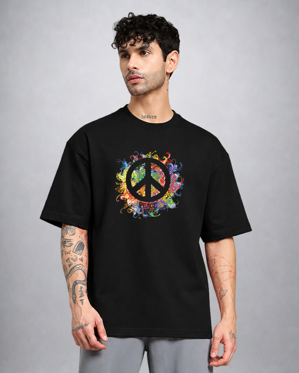 Peace & Love psychedelic trippy T-shirt oversized fit by Opium Valley
