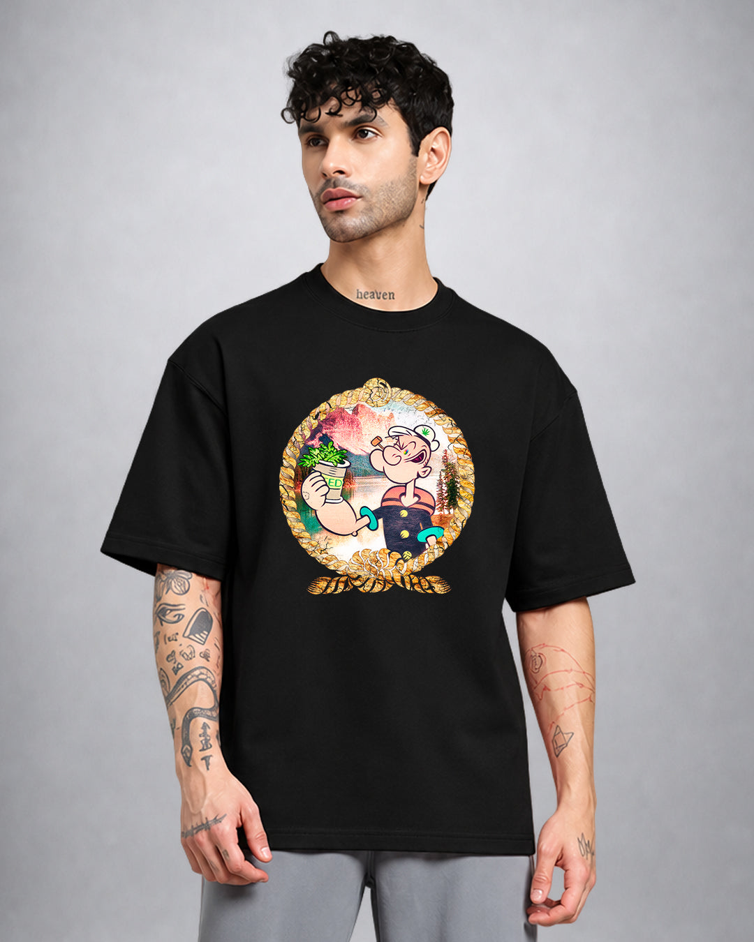 Popeyes Secret psychedelic trippy T-shirt oversized fit by Opium Valley