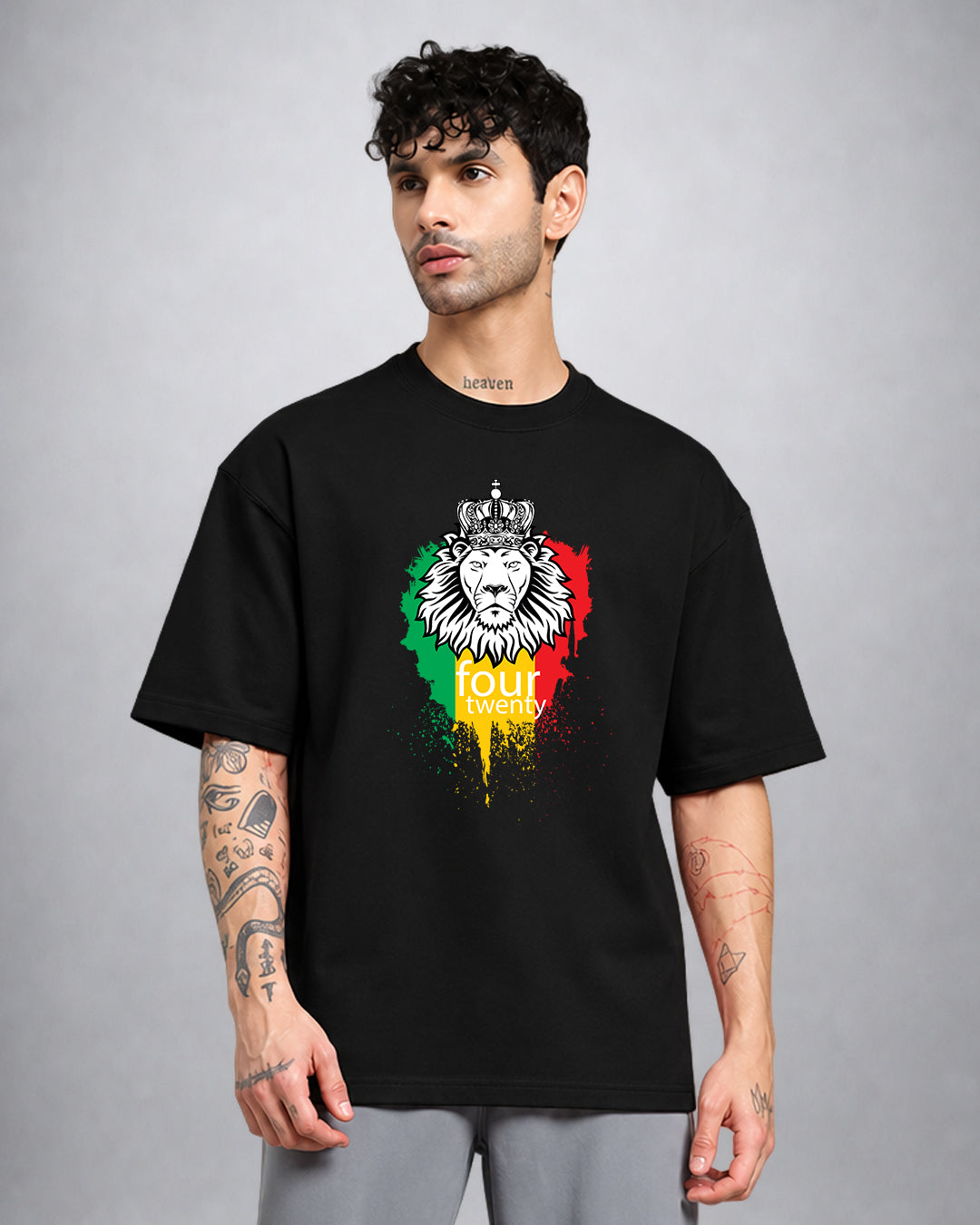Rasta Lion trippy T-shirt oversized fit by Opium Valley