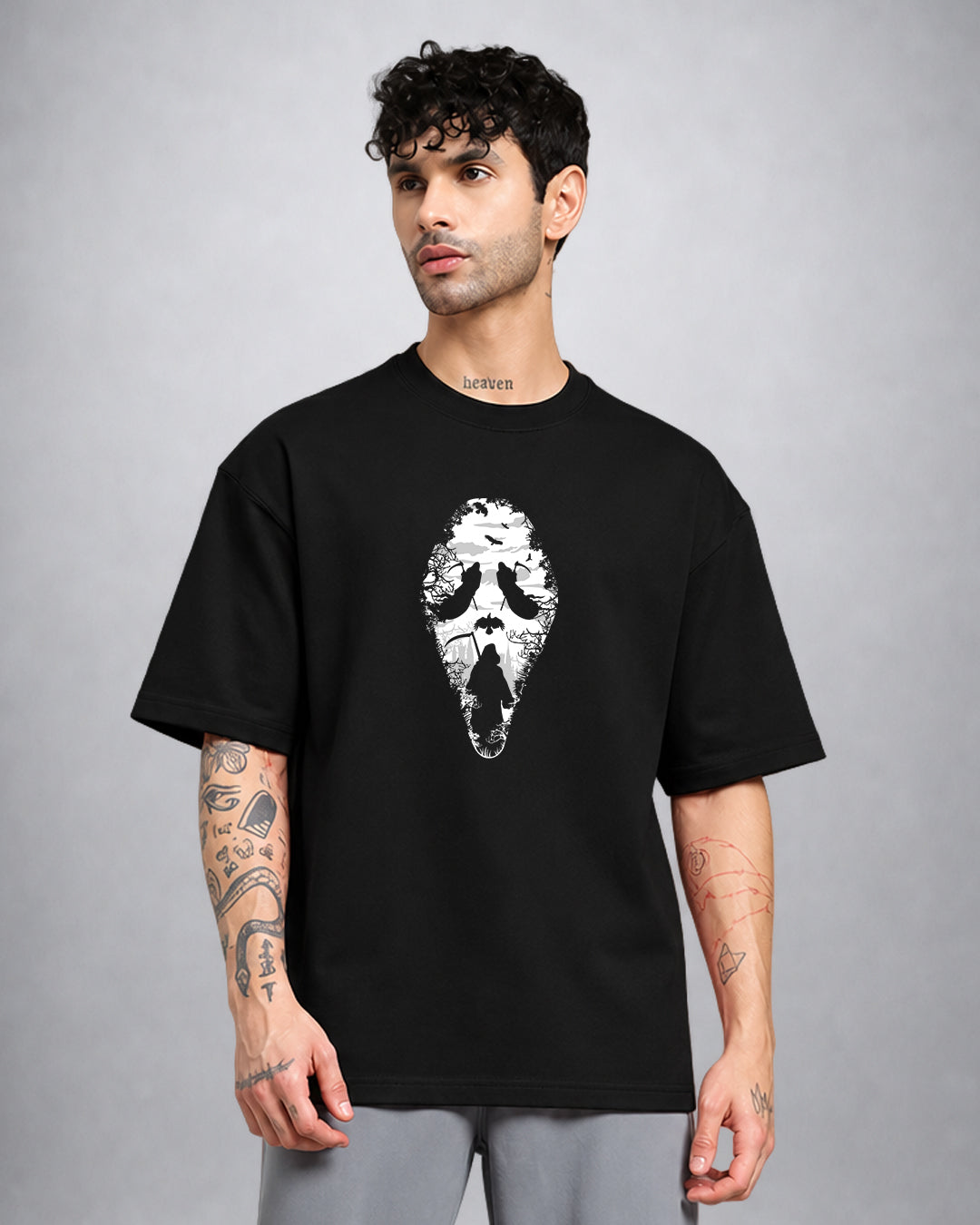 Reaper trippy T-shirt oversized fit by Opium Valley