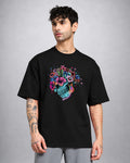 Roses and Skulls trippy T-shirt oversized fit by Opium Valley