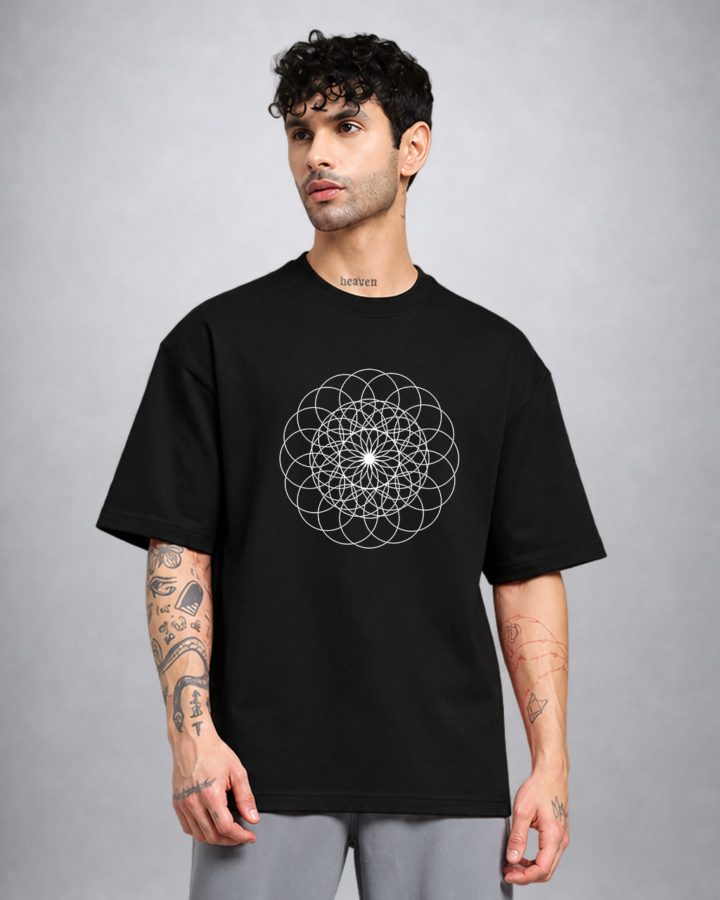 Sacred Geometry trippy T-shirt oversized fit by Opium Valley