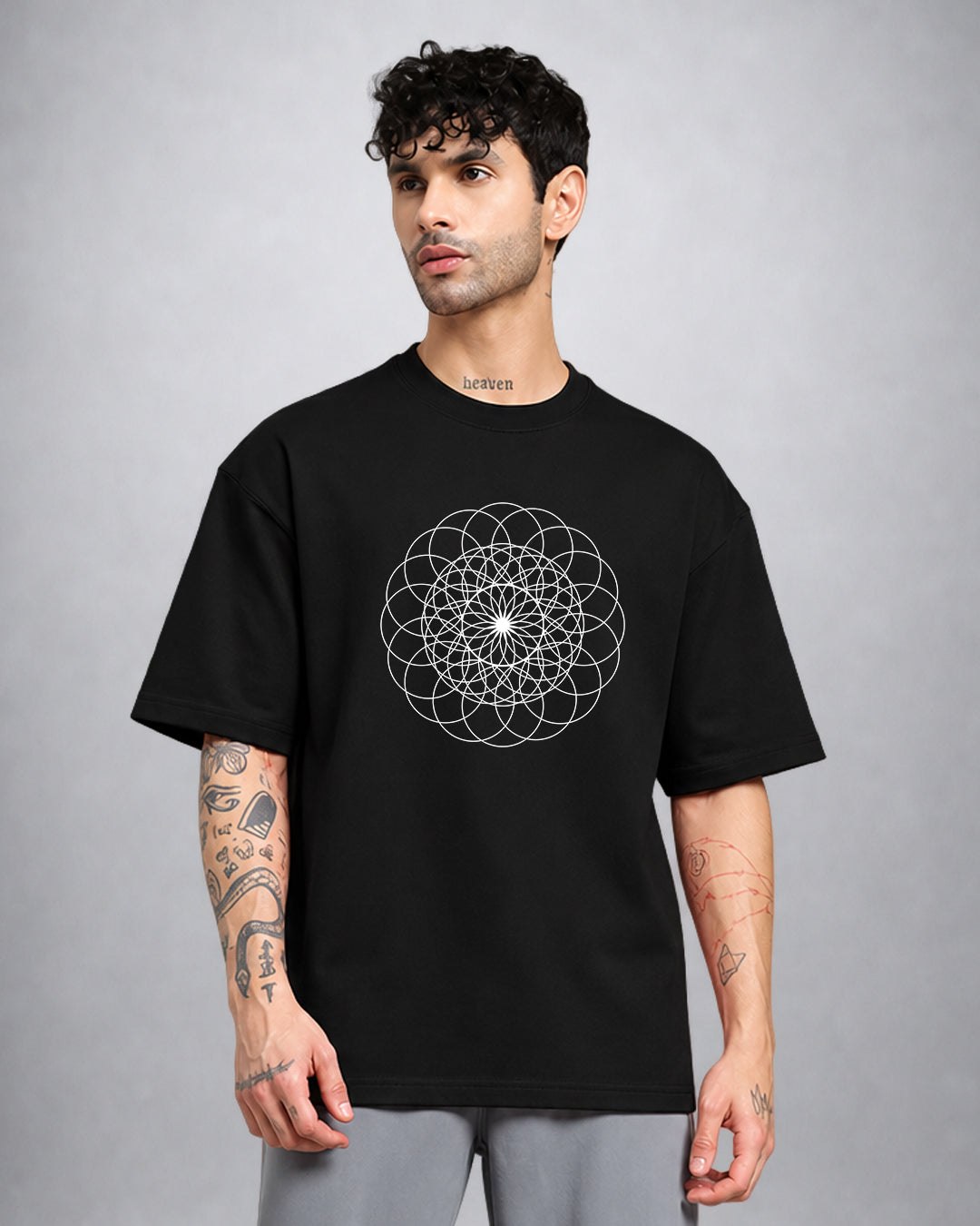 Sacred Geometry trippy T-shirt oversized fit by Opium Valley