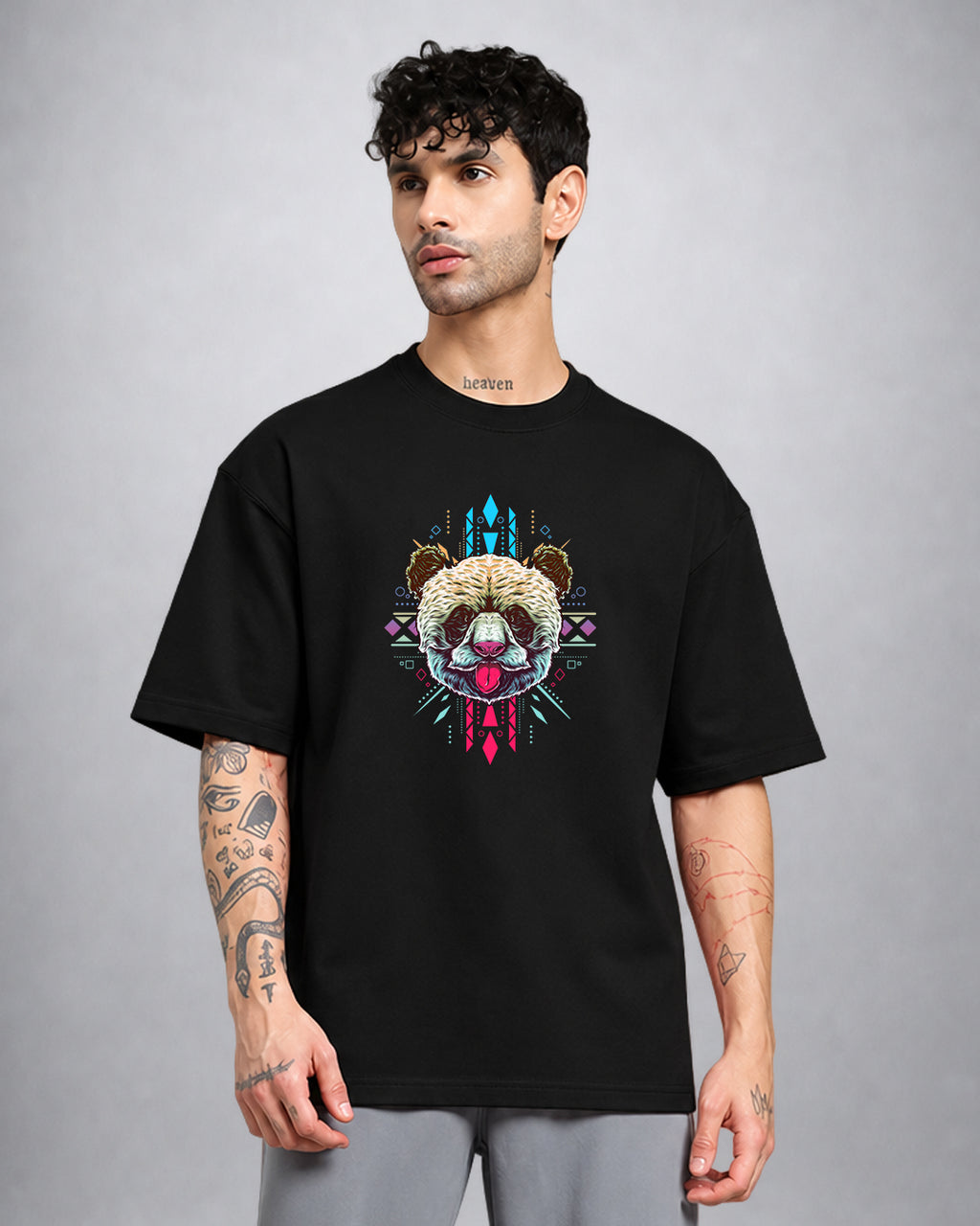 Sacred Panda trippy T-shirt oversized fit by Opium Valley