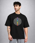 Seven Chakras psychedelic T-shirt oversized fit with mystical chakra graphic by Opium Valley