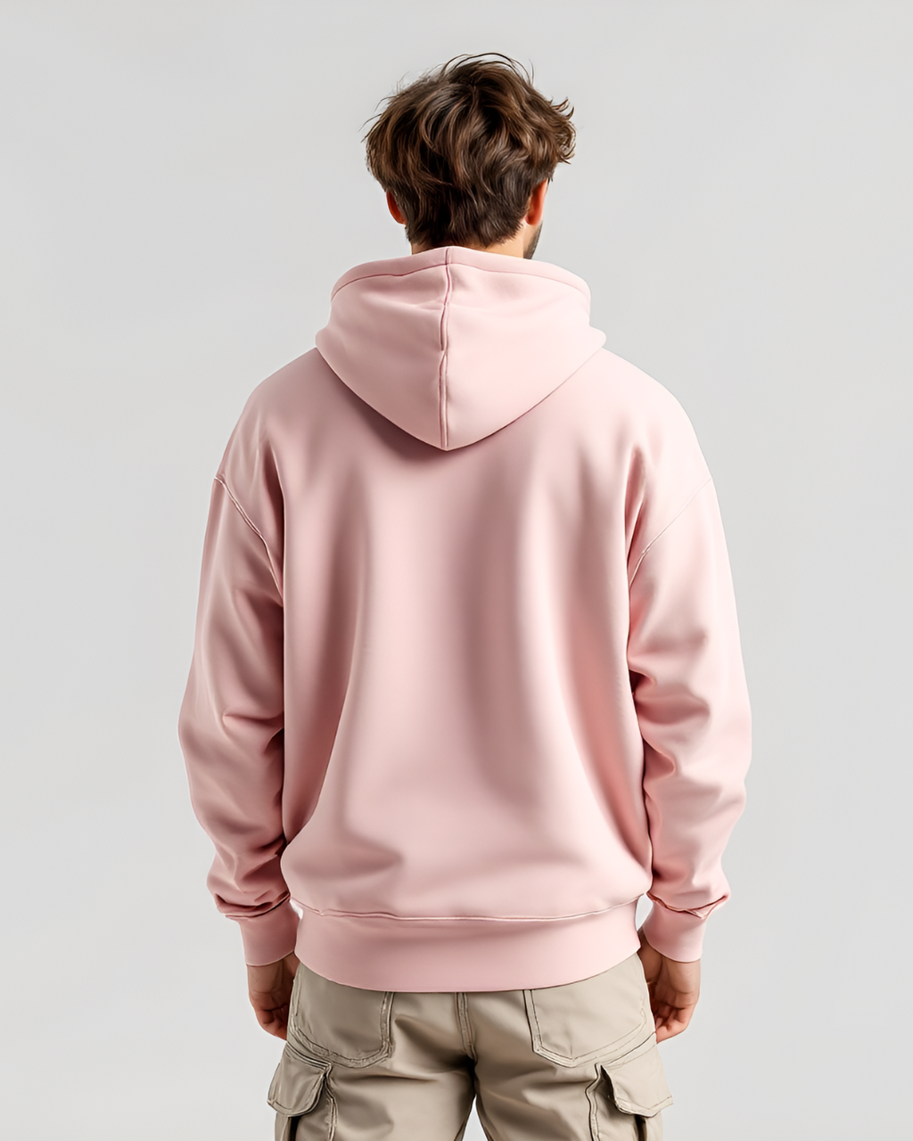 Versatile black oversized hoodie for men and women, featuring a high neck and durable 400 GSM heavyweight fabric, perfect for streetwear