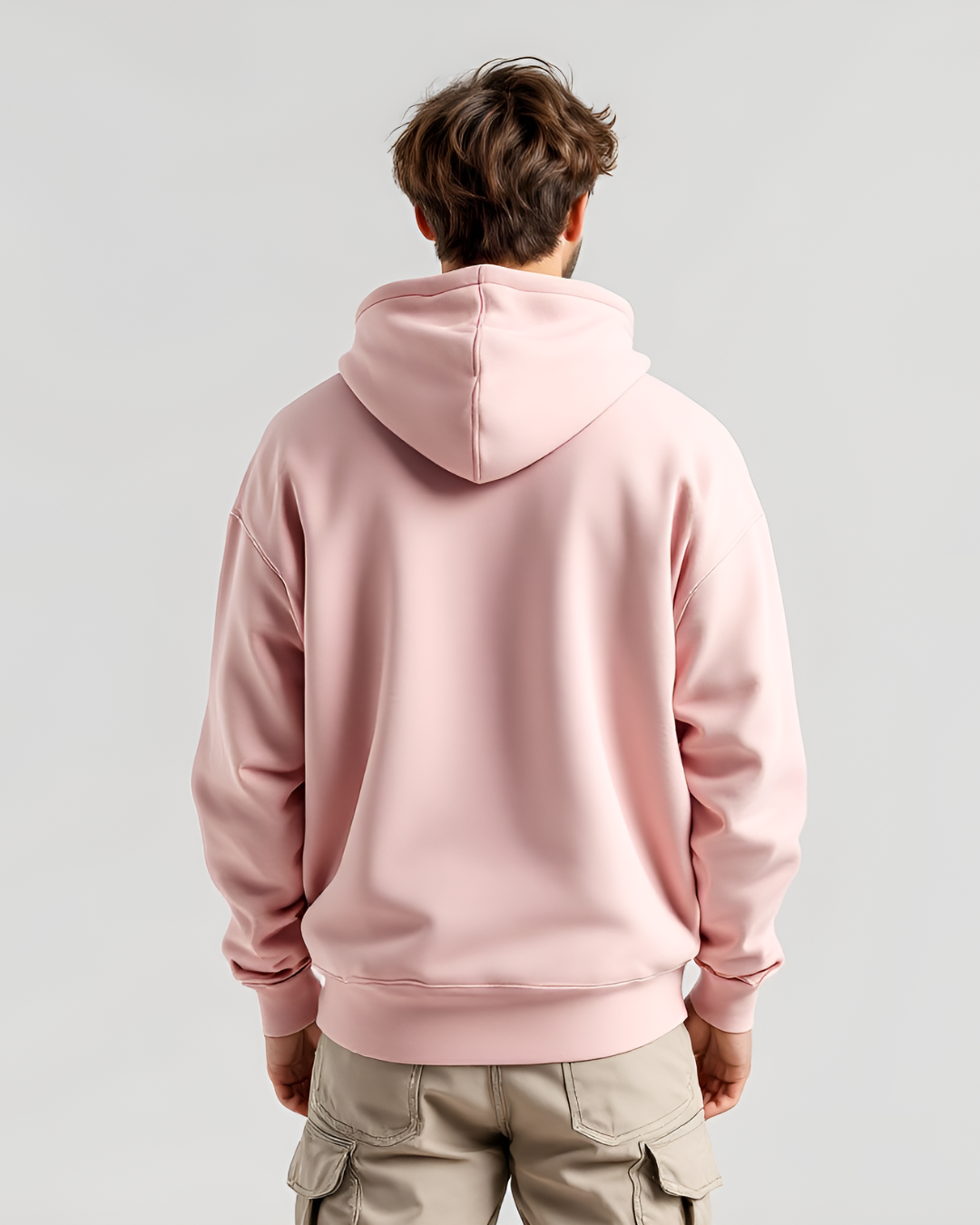 Versatile black oversized hoodie for men and women, featuring a high neck and durable 400 GSM heavyweight fabric, perfect for streetwear