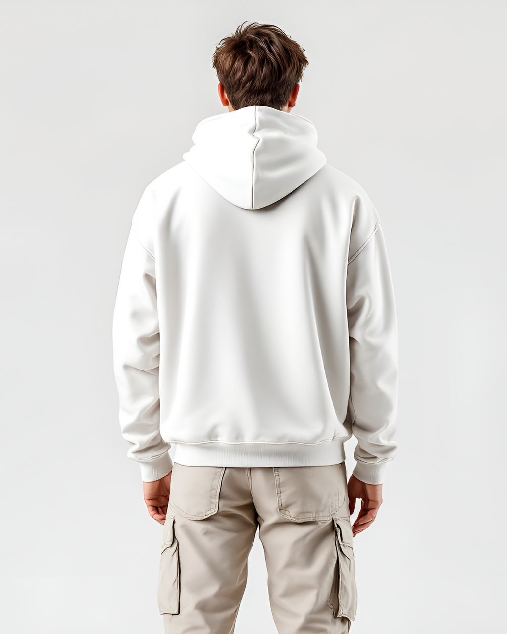 Black oversized hoodie with high neck and full sleeves