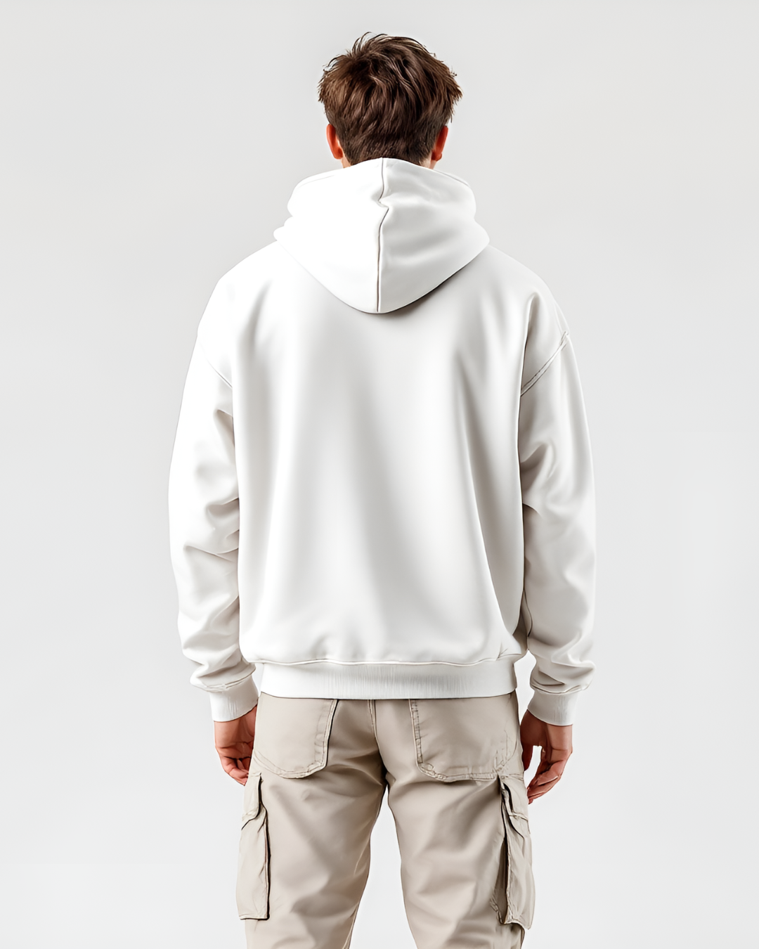 Black oversized hoodie with high neck and full sleeves