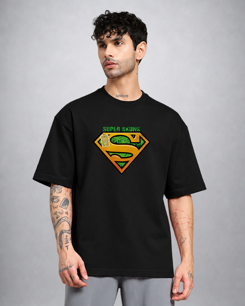 Super Skunk psychedelic trippy T-shirt oversized fit with bold graphic by Opium Valley