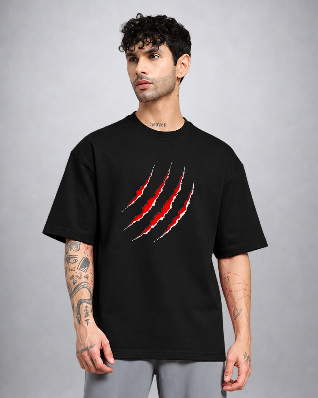 The Claw psychedelic T-shirt oversized fit with surreal trippy claw graphic by Opium Valley
