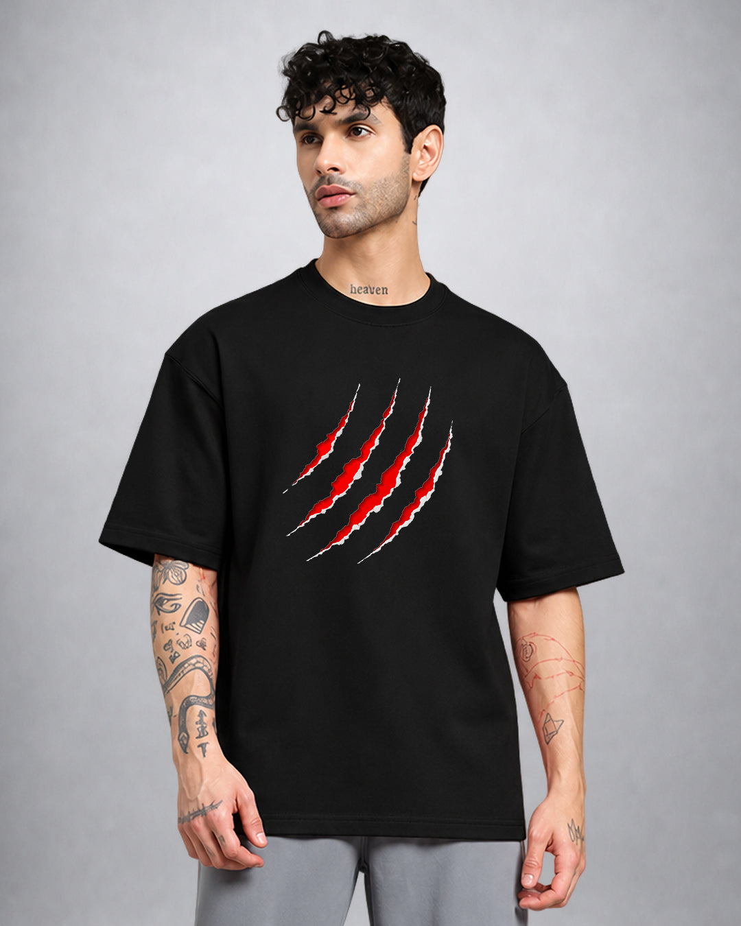 The Claw psychedelic T-shirt oversized fit with surreal trippy claw graphic by Opium Valley