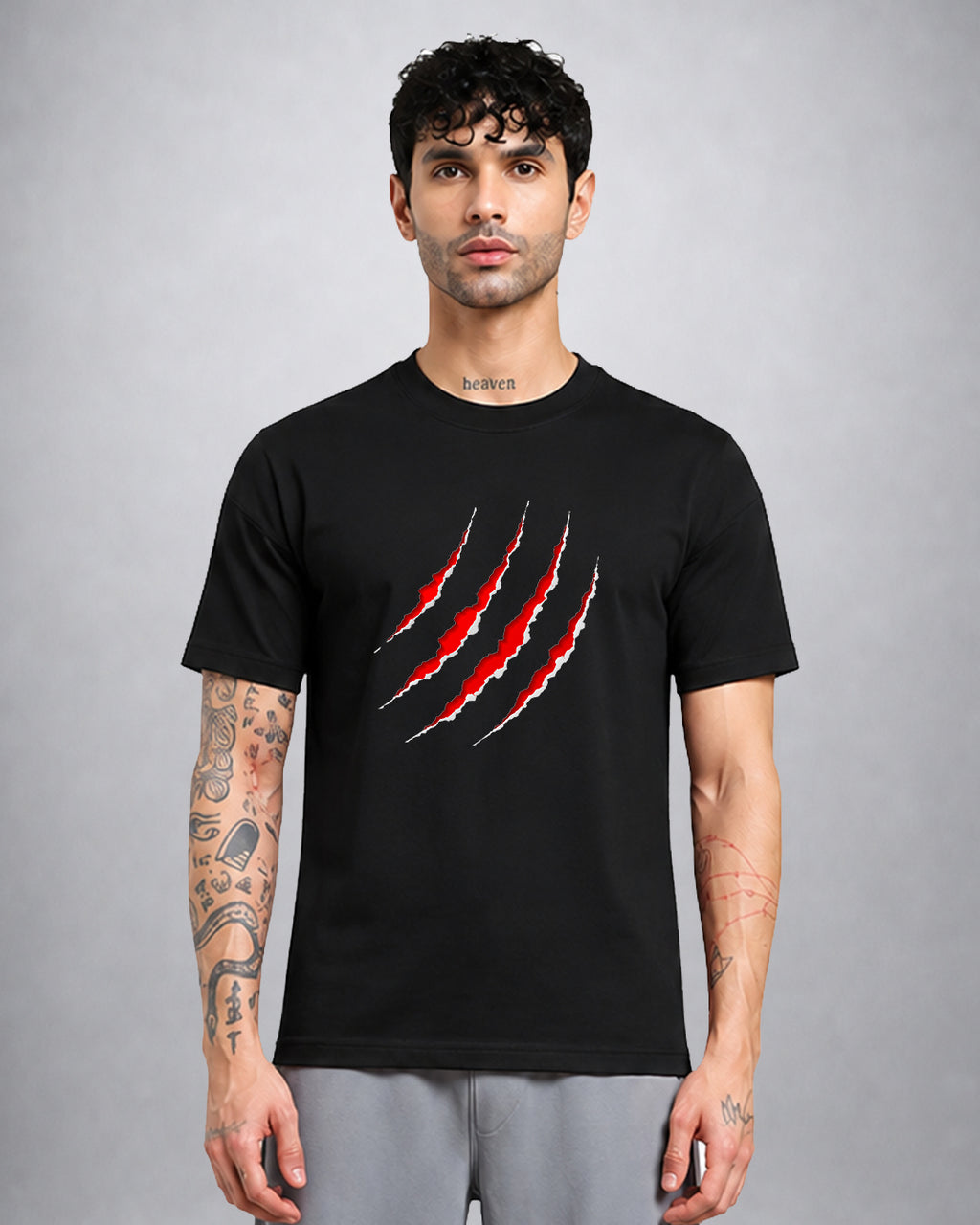 The Claw psychedelic T-shirt regular fit with surreal trippy claw graphic by Opium Valley