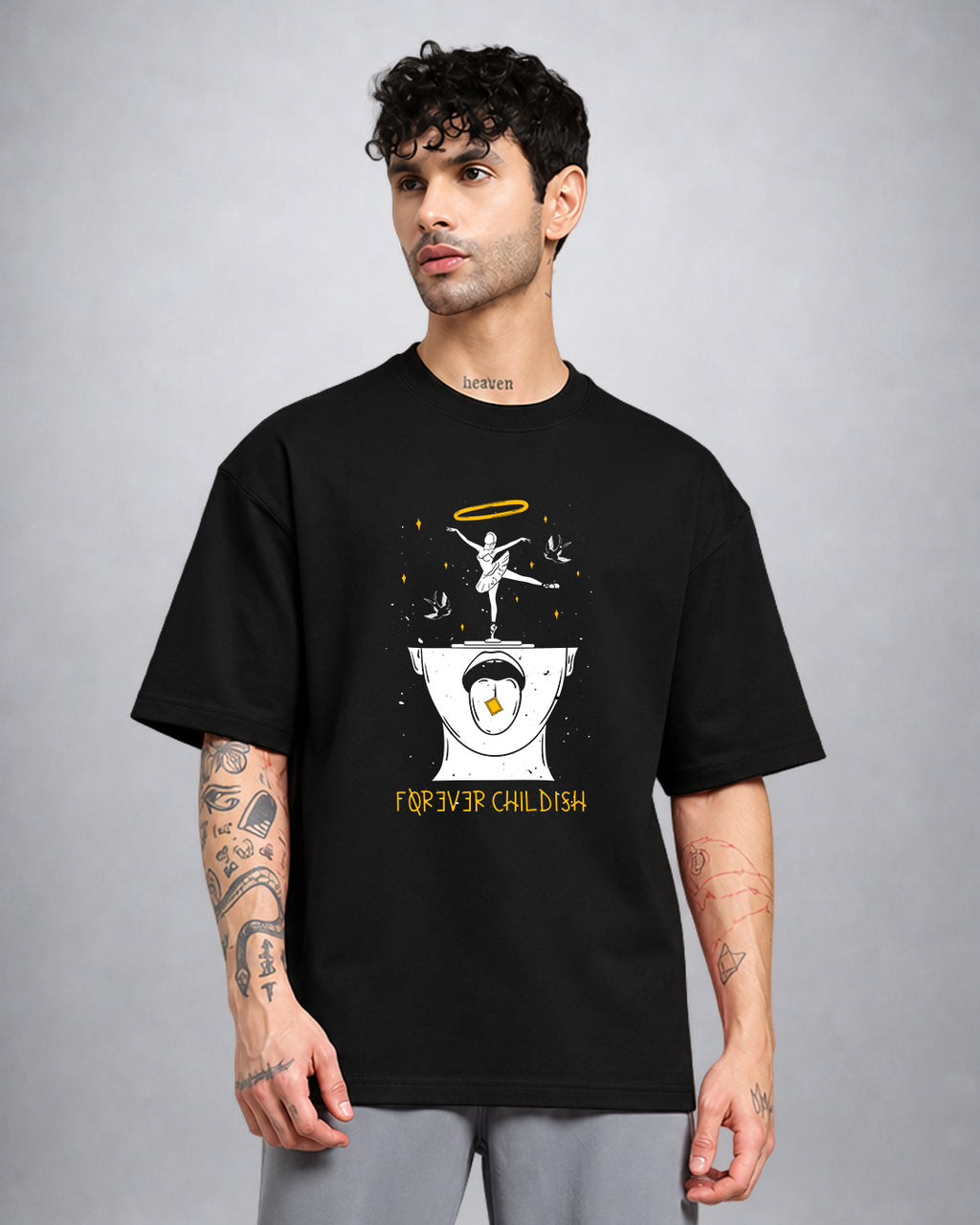 The Hippie Kid psychedelic trippy T-shirt oversized fit with rebellious graphic by Opium Valley