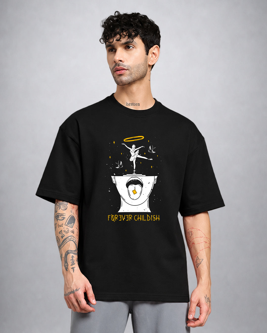 The Hippie Kid psychedelic trippy T-shirt oversized fit with rebellious graphic by Opium Valley