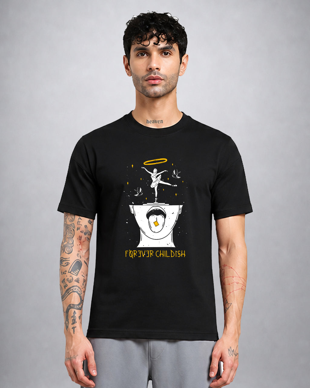 The Hippie Kid psychedelic trippy T-shirt regular fit with rebellious graphic by Opium Valley