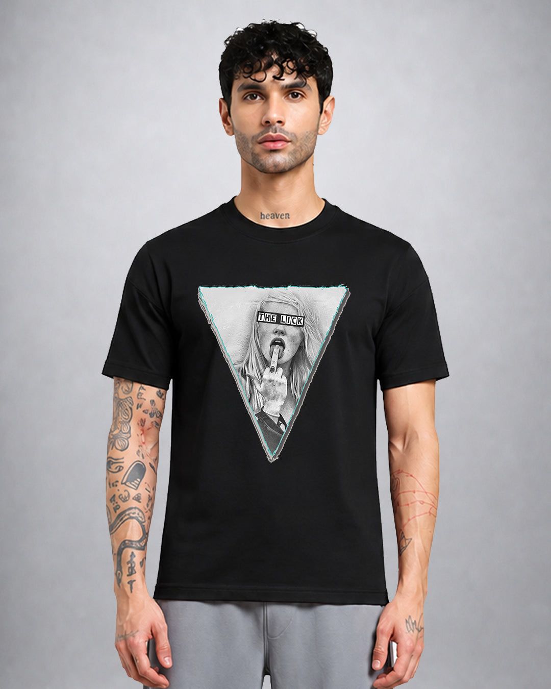 The Lick psychedelic trippy T-shirt regular fit with surreal graphic by Opium Valley