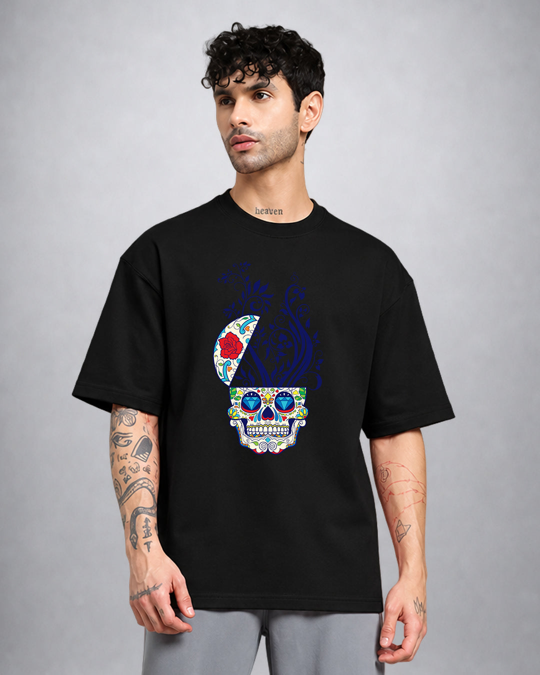 Trippy Head psychedelic T-shirt oversized fit by Opium Valley