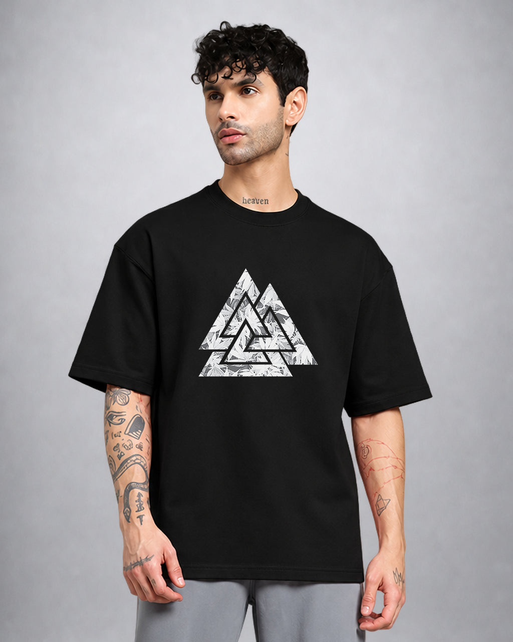 Valknut psychedelic trippy T-shirt oversized fit by Opium Valley