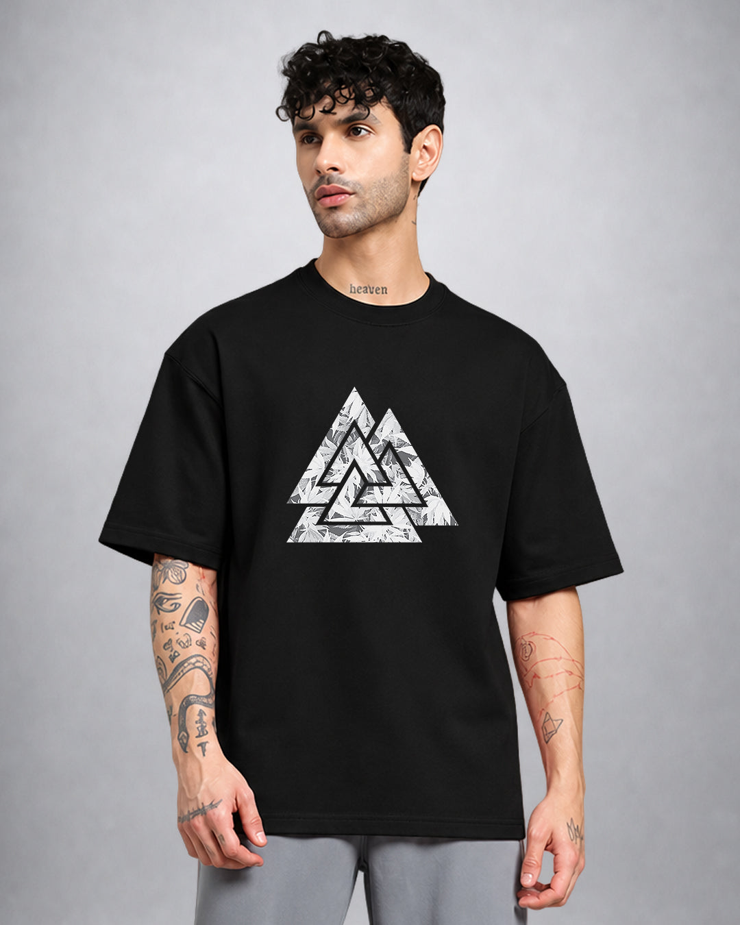 Valknut psychedelic trippy T-shirt oversized fit by Opium Valley