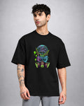Virus Trippy T-Shirt oversized fit with psychedelic graphic and dark trippy streetwear design