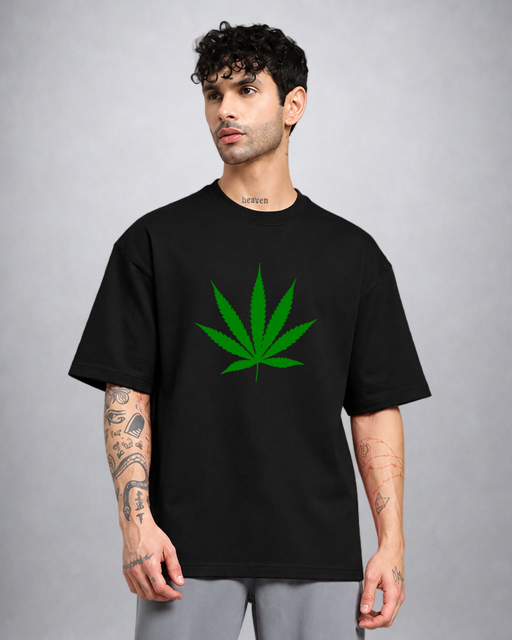 Opium Valley Weed Leaf Trippy T-Shirt oversized fit psychedelic streetwear