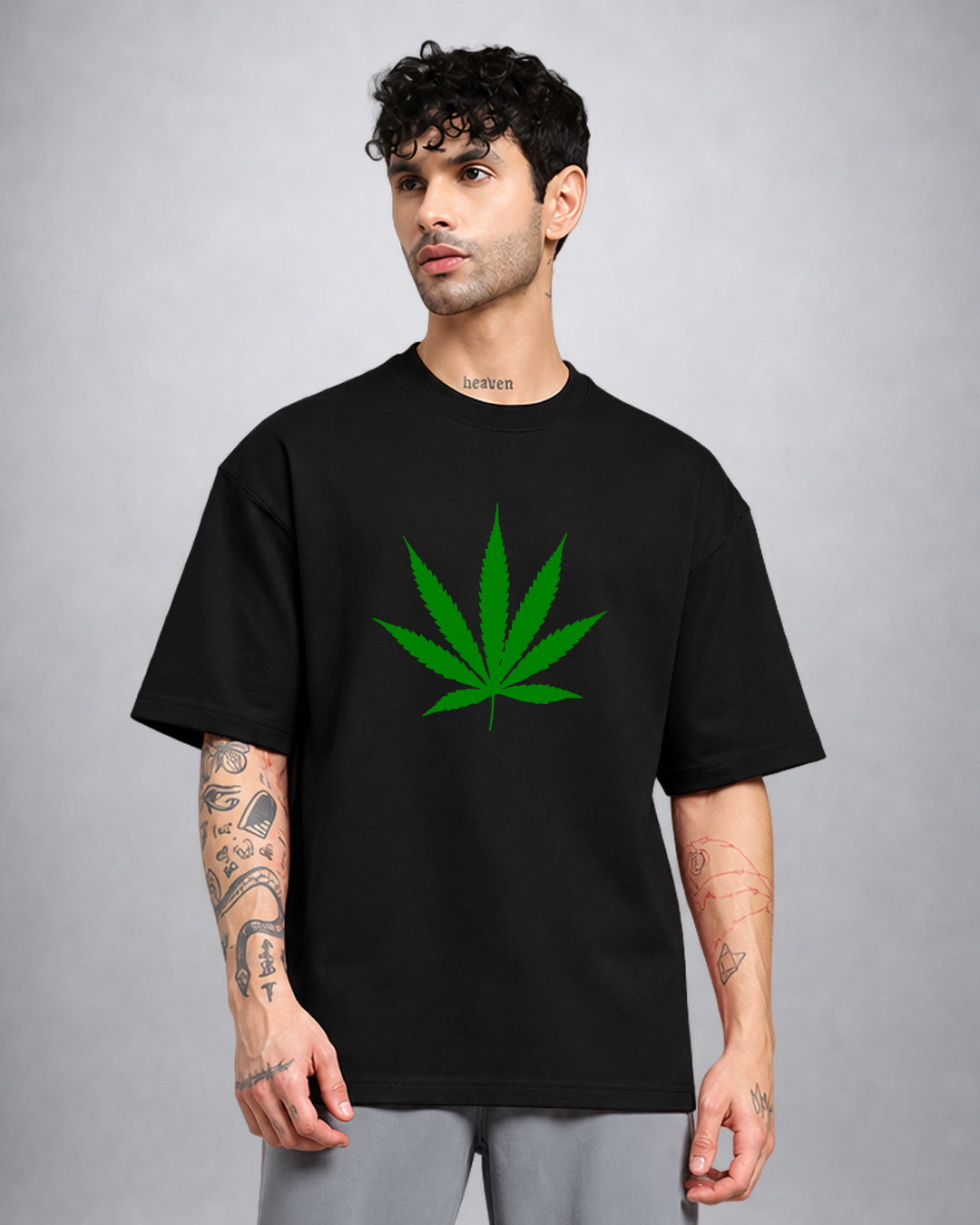 Opium Valley Weed Leaf Trippy T-Shirt oversized fit psychedelic streetwear