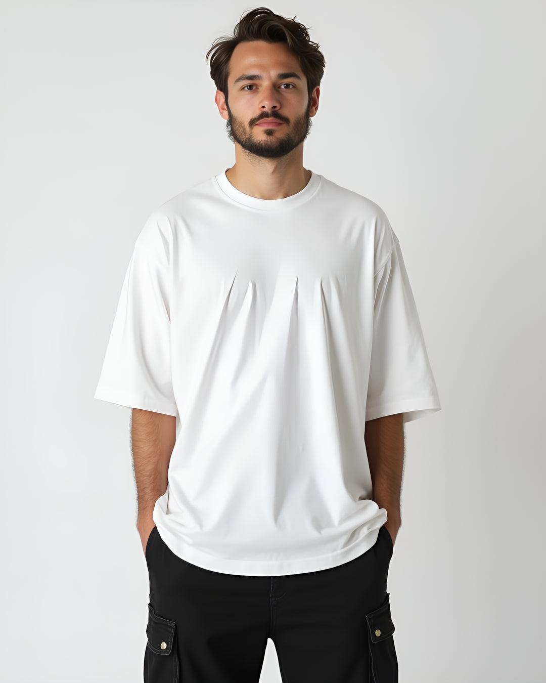 Opium Valley White Oversized T-Shirt - Front View