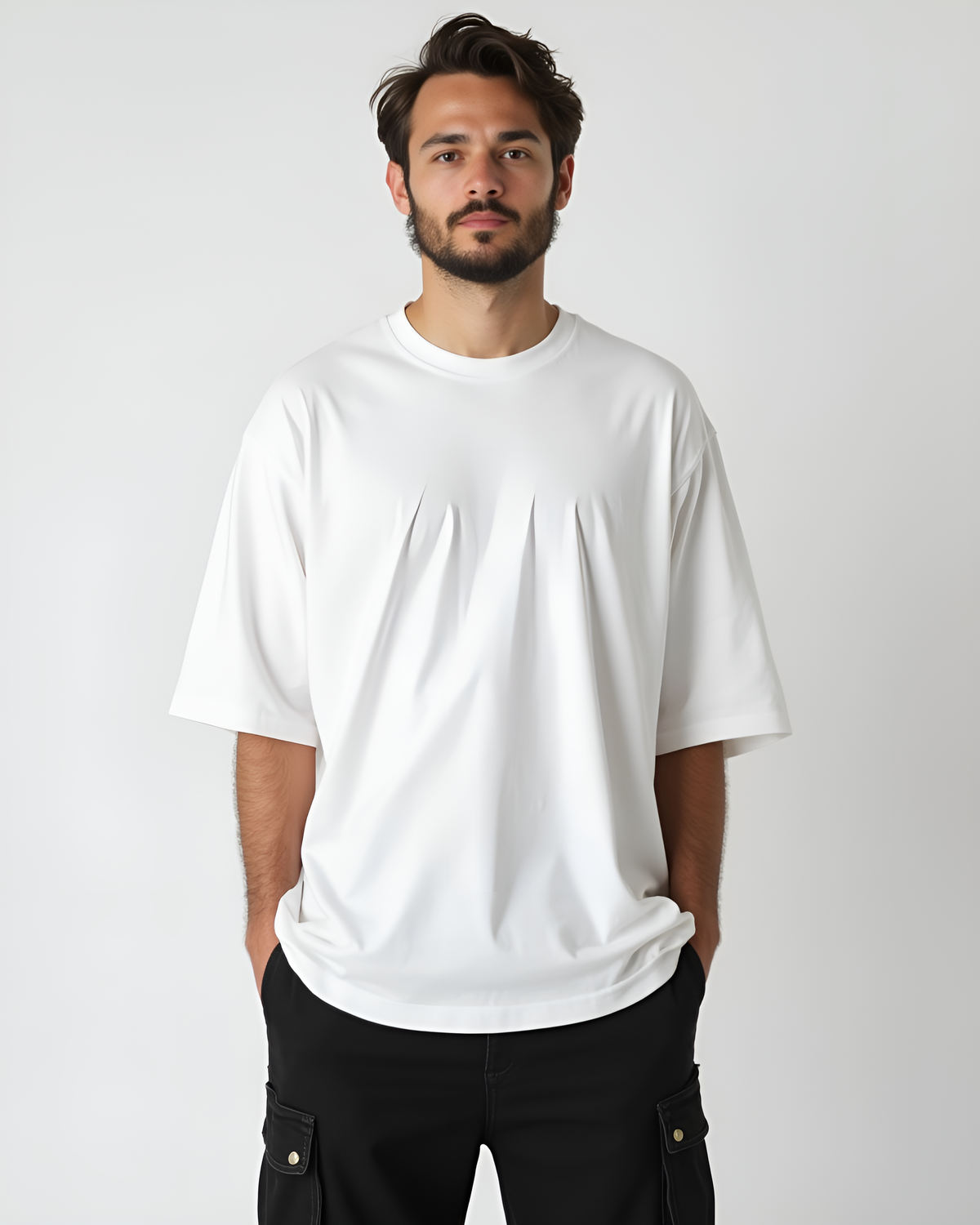 Opium Valley White Oversized T-Shirt - Front View