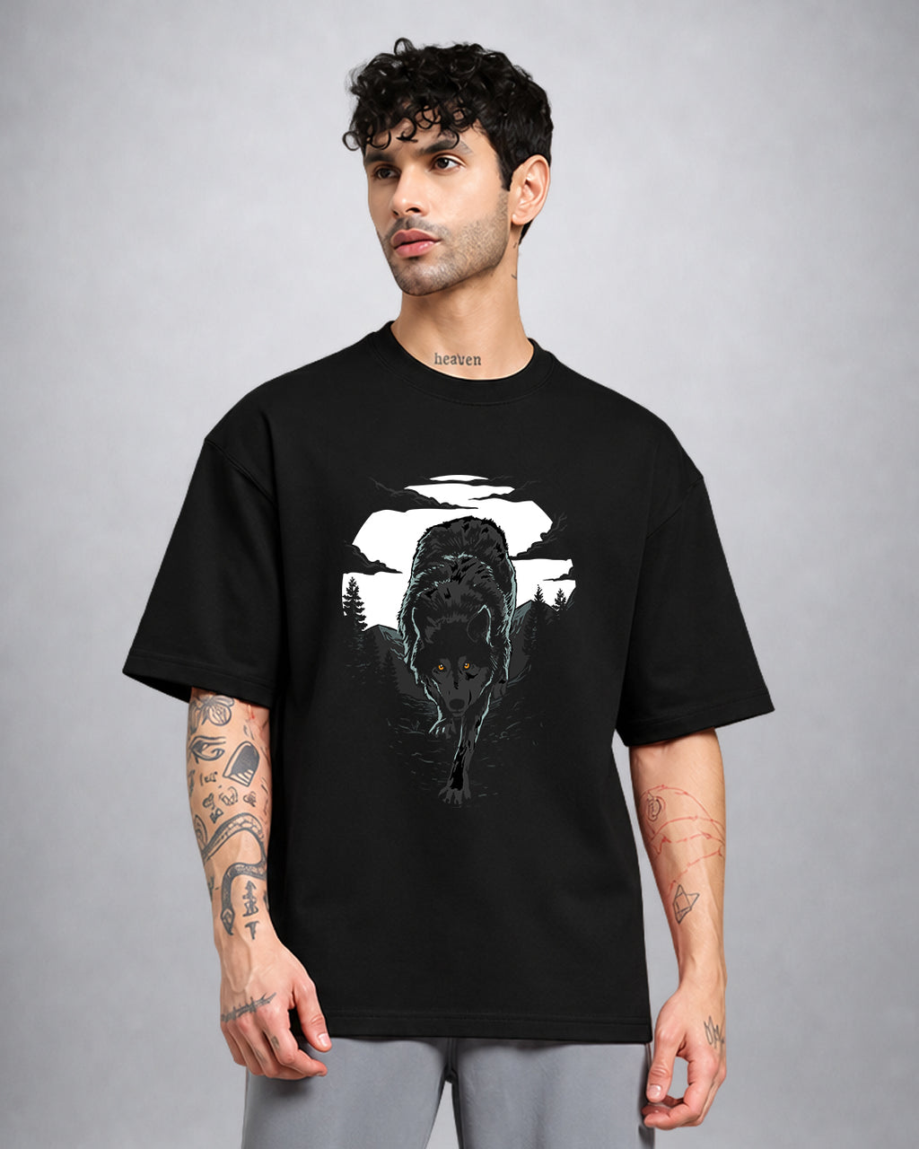 Wild Wolf psychedelic T-shirt oversized fit by Opium Valley