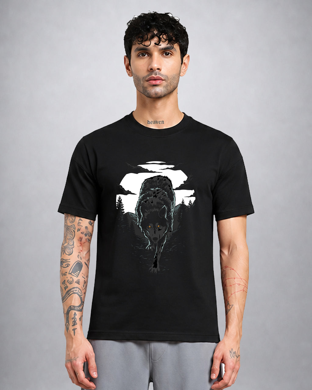 Wild Wolf psychedelic T-shirt regular fit by Opium Valley