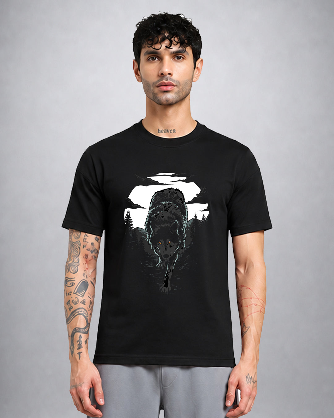 Wild Wolf psychedelic T-shirt regular fit by Opium Valley