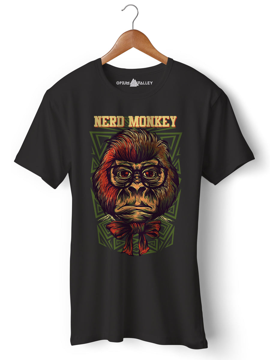 Nerd Monkey - Round Neck T-Shirt