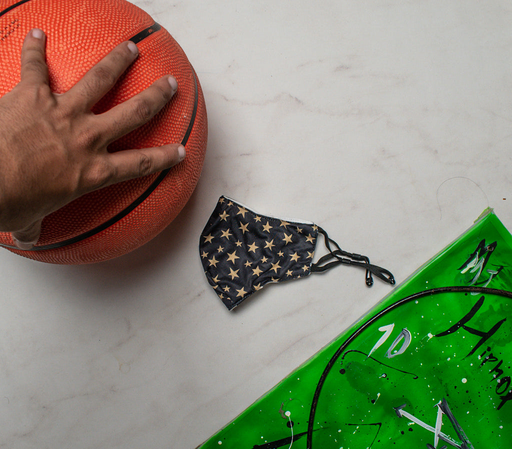 Designer Face Mask (3-layer with filter pocket & Nose Clip & Adjustable earloop): STELLAR