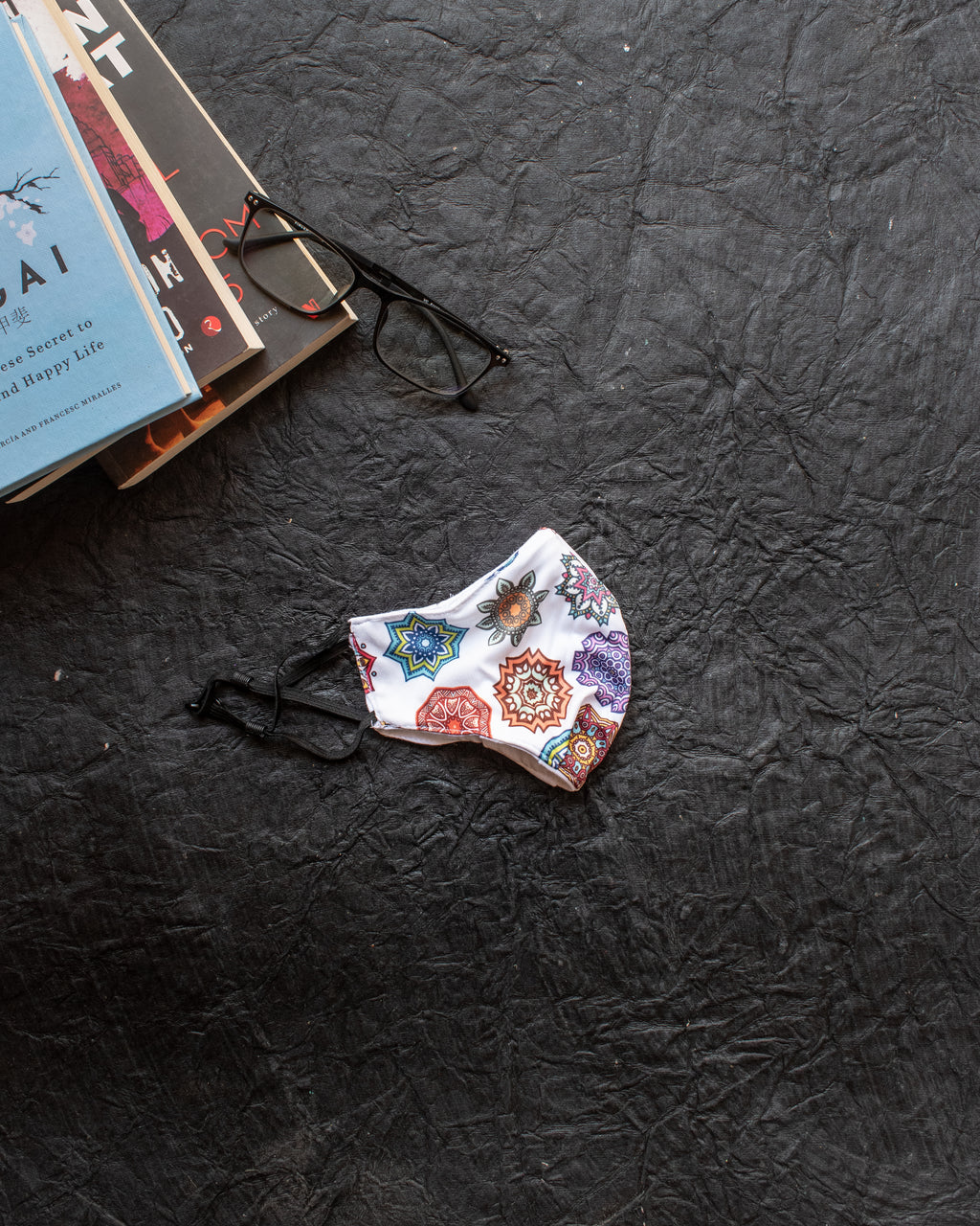 Designer Face Mask (3-layer with filter pocket, Nose Clip & Adjustable Earloop): MANDALA