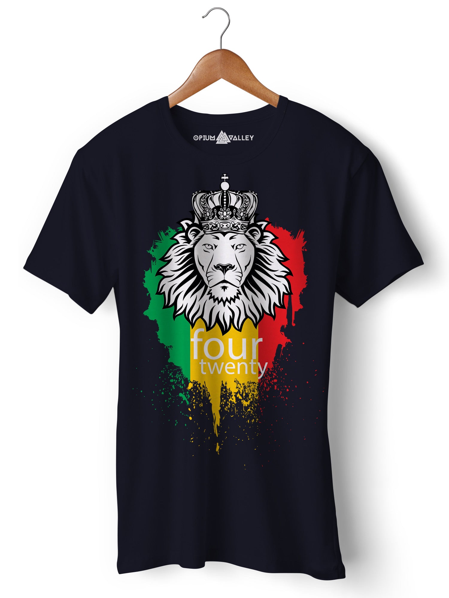 Men's Rasta Lion Graphic T-Shirt - Bold Reggae Inspired Design