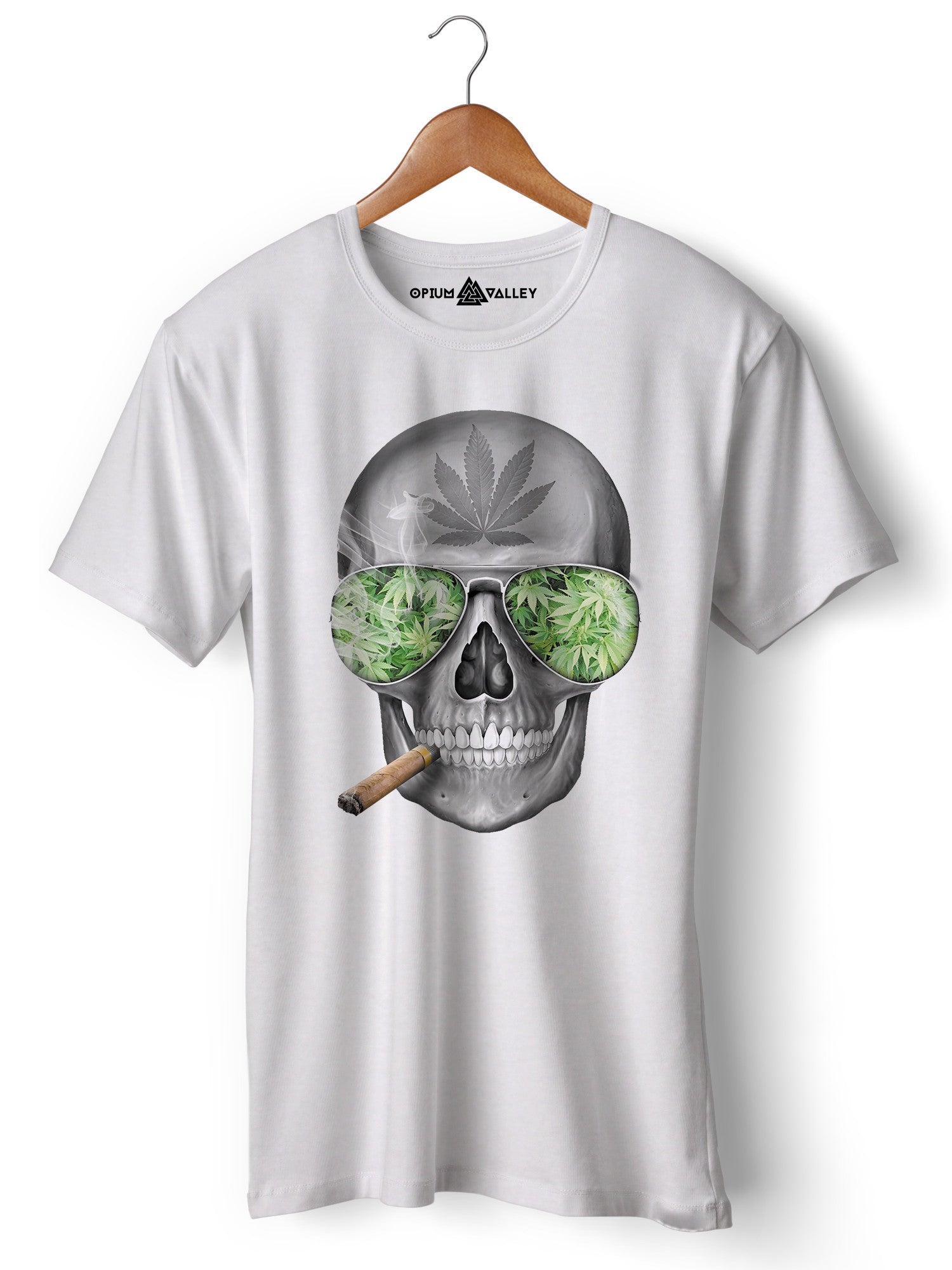 Skull Weed - Round Neck T-Shirt - Opium Valley