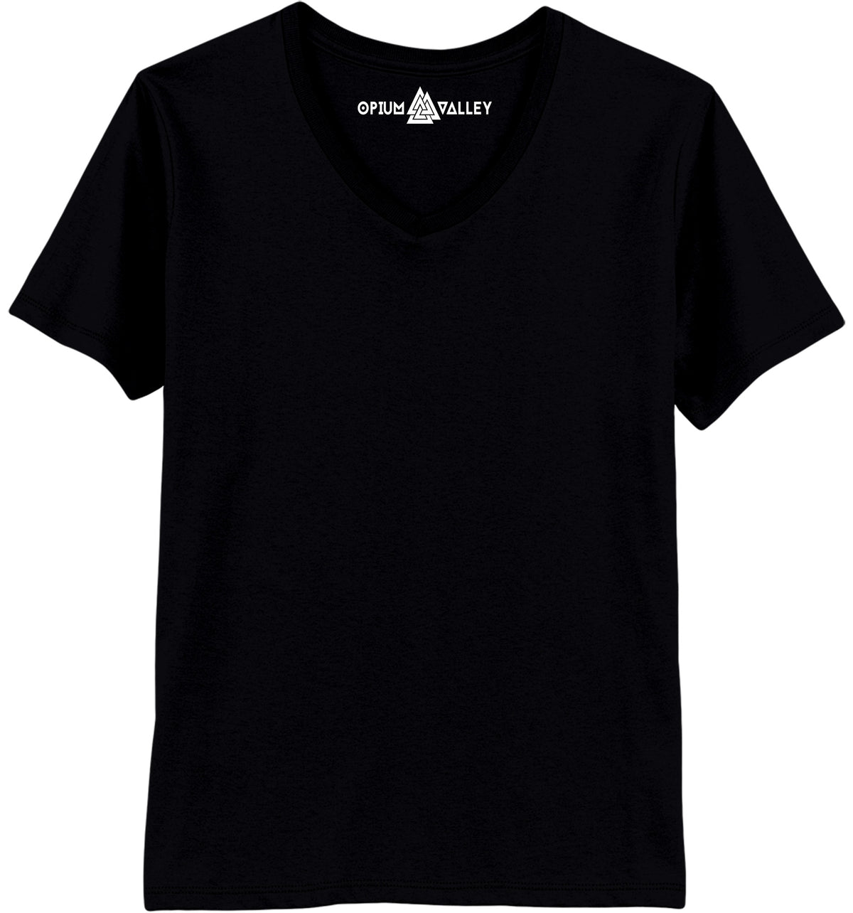 Black - V-neck T-Shirt - Opium Valley
