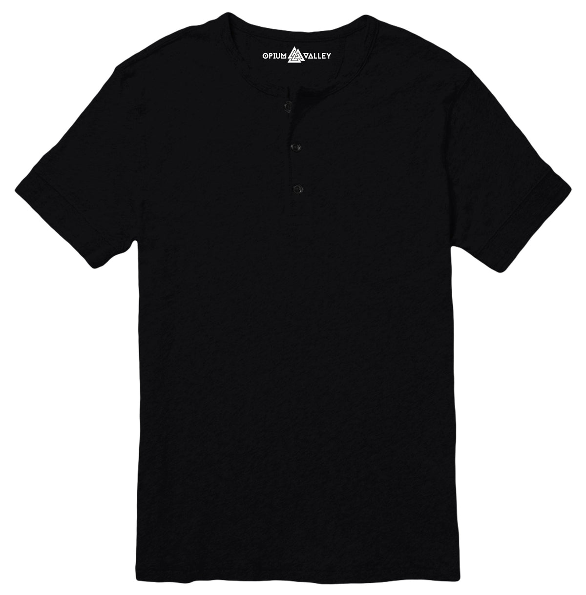 Black - Henley T-Shirt - Opium Valley